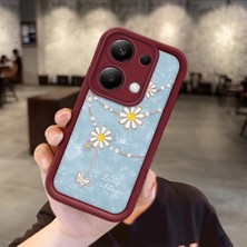 HONTINGA Xiaomi Redmi Note 14 Pro Plus 5g Note 14S 4g Uyumlu Telefon Kılıfı Düşüme Önleyici Basitlik Anti Düşme Kamera Korumali Süs Eşyası Bordo Desen Yumuşak Silikon Telefon Kılıfı K2-7131