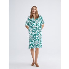 Lc Waikiki Yeni Sezon Kaçık Yaka Desenli Kadın Elbise