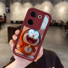 HONTINGA Tecno Camon 19 Neo C20 Pro 4g Uyumlu Telefon Kılıfı Düşüme Önleyici Basitlik Anti Düşme Kamera Korumali Karikatür Bordo Desen Yumuşak Silikon Telefon Kılıfı K2-7066
