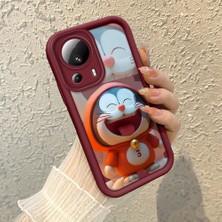 HONTINGA Xiaomi 11T Pro 12 Lite 12T 13T Pro 13 Lite 5g Uyumlu Telefon Kılıfı Düşüme Önleyici Basitlik Anti Düşme Kamera Korumali Karikatür Bordo Desen Yumuşak Silikon Telefon Kılıfı K2-7066