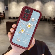 HONTINGA Xiaomi Redmi Note 11 Pro 5g 4g Note 11S Uyumlu Telefon Kılıfı Düşüme Önleyici Basitlik Anti Düşme Kamera Korumali Süs Eşyası Bordo Desen Yumuşak Silikon Telefon Kılıfı K2-7131