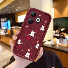 HONTINGA Infinix Smart 8 Pro Smart 9 Uyumlu Telefon Kılıfı Düşüme Önleyici Basitlik Anti Düşme Kamera Korumali Kiraz Bordo Desen Yumuşak Silikon Telefon Kılıfı K2-7150
