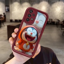HONTINGA Samsung Galaxy A72 A73 5g 4g Uyumlu Telefon Kılıfı Düşüme Önleyici Basitlik Anti Düşme Kamera Korumali Karikatür Bordo Desen Yumuşak Silikon Telefon Kılıfı K2-7066
