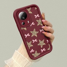 HONTINGA Xiaomi 11T Pro 12 Lite 12T 13T Pro 13 Lite 5g Uyumlu Telefon Kılıfı Düşüme Önleyici Basitlik Anti Düşme Kamera Korumali Süs Eşyası Bordo Desen Yumuşak Silikon Telefon Kılıfı K2-7131