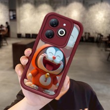 HONTINGA Tecno Spark 10 Pro Spark Go 2024 Uyumlu Telefon Kılıfı Düşüme Önleyici Basitlik Anti Düşme Kamera Korumali Karikatür Bordo Desen Yumuşak Silikon Telefon Kılıfı K2-7066