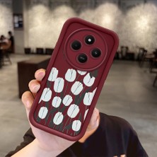 HONTINGA Xiaomi Redmi 14C 9c A4 5g 4g Uyumlu Telefon Kılıfı Düşüme Önleyici Basitlik Anti Düşme Kamera Korumali Çiçek Bordo Desen Yumuşak Silikon Telefon Kılıfı K2-7044