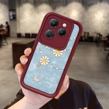 HONTINGA Infinix Hot 40 Pro Hot 40I 50I 20 Uyumlu Telefon Kılıfı Düşüme Önleyici Basitlik Anti Düşme Kamera Korumali Süs Eşyası Bordo Desen Yumuşak Silikon Telefon Kılıfı K2-7131