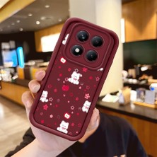 HONTINGA Xiaomi Redmi Note 14 Pro Plus 5g Note 14S 4g Uyumlu Telefon Kılıfı Düşüme Önleyici Basitlik Anti Düşme Kamera Korumali Kiraz Bordo Desen Yumuşak Silikon Telefon Kılıfı K2-7150