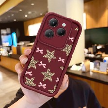HONTINGA Infinix Hot 40 Pro Hot 40I 50I 20 Uyumlu Telefon Kılıfı Düşüme Önleyici Basitlik Anti Düşme Kamera Korumali Süs Eşyası Bordo Desen Yumuşak Silikon Telefon Kılıfı K2-7131