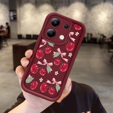 HONTINGA Xiaomi Redmi Note 13 Pro Plus 5g 4g Uyumlu Telefon Kılıfı Düşüme Önleyici Basitlik Anti Düşme Kamera Korumali Kiraz Bordo Desen Yumuşak Silikon Telefon Kılıfı K2-7150
