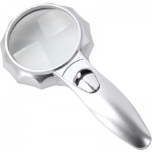 Epilons -4x 6 LED Işık Aydınlatma 75MM Optik Lens El Büyüteç