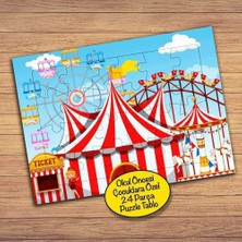 Asilmeydan Açık Havada Renkli Panayır Çocuklara Özel Puzzle Yapboz Tablo-21614