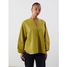 Lc Waikiki Yeni Sezon Kaçık Yaka Oversize Kadın Bluz