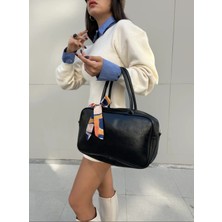 Özüm Takı Çanta Kadın Fular Detay Dikdörtgen Çanta Siyah