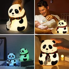Velisse Accessories Pofuduk Panda LED Masa Lambası - Dokunmatik Renk Değiştiren Şarjlı Dekoratif Gece Aydınlatması
