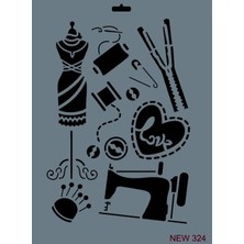 Sb Shopping Rich New Seri N324 Stencil 35X25 cm