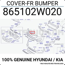 TŞT Hyundai Santa Fe Ön Tampon Astarlı 2012-  (Oem No:  865102W020)