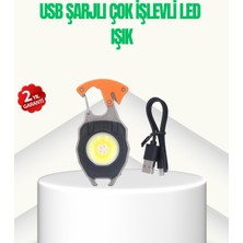Marsilyan Çok Işlevli USB Şarjlı Anahtarlık Fener
