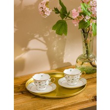 Lc Waikiki Yeni Sezon Yonca Baskılı 2 Kişilik Porselen Kahve Fincan Takımı 90 ml