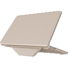 Tunç Line Macbook Pro 14 2021 Macbook Deri Kapak - Gold