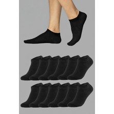 UZN Socks 8 Çift Siyah No-Show Çorap - Pamuklu, Rahat ve Görünmez Spor Çorabı Erkek Kadın Unisex