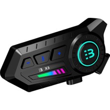 Lokiboo X3 Motor Kask Kulaklık Rgb Modlu Su Geçirmez 5.3 Bluetooth Intercom - Lisinya