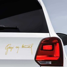 Asilmeydan Gazi Mustafa Kemal Atatürk İmza Gold Altın Sticker, Etiket