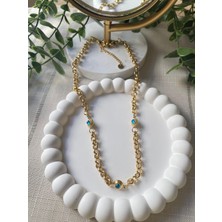 Stainless Steel Çelik Halkalı Mini Göz Boncuk Kolye