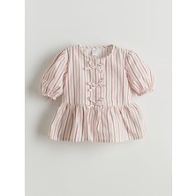 Lc Waikiki Yeni Sezon Uzun Kollu Çizgili Kız Çocuk Gömlek