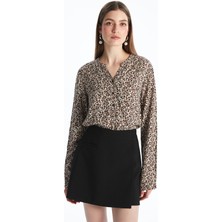 Lc Waikiki Yeni Sezon Kaçık Yaka Desenli Bluz