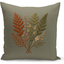 Bertille Home Çift Tarafı Dijital Baskılı Kırlent Kılıfı (Panç /punch Nakış Desen Görünümlü)