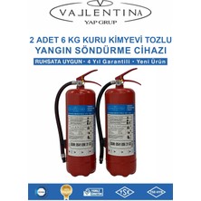Vallentina 2 Adet 6kg Kuru Kimyevi Tozlu Yangın Söndürme Cihazı Ruhsata Uygun Tse-Hyb/ce Belgeli