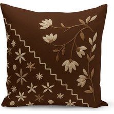 Bertille Home Çift Tarafı Dijital Baskılı Kırlent Kılıfı (Panç /punch Nakış Desen Görünümlü)