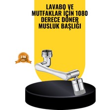 Marsilyan 1080° Dönebilen Musluk Başlığı 2 Su Modlu Ayarlanabilir Esnek Tasarım