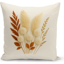 Bertille Home Çift Tarafı Dijital Baskılı Kırlent Kılıfı (Panç /punch Nakış Desen Görünümlü)