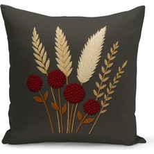 Bertille Home Çift Tarafı Dijital Baskılı Kırlent Kılıfı (Panç /punch Nakış Desen Görünümlü)