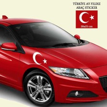 Asilmeydan Türkiye - Ay - Yıldız Beyaz Oto Sticker -Araç Aksesuar - 20X25 cm