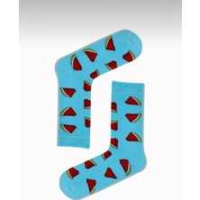 Çorapmatik Karpuz Desenli Renkli Soket Çorap