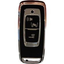 Autohan Keys Honda Pcx 2021-2025 Uyumlu Anahtar Kumanda Koruma Kılıfı, Beyaz-Gümüş Renk, Premium Kalite