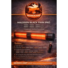 Halogen Black Twin Pro - 4000W - Kumandalı Dış Mekan Isıtıcı