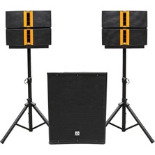 Pazarcan Shile PRZZ12AU 1200W Rms Aktif Ses Sistemi 18" Subwoofer 120OZ 4 Satellite Kule Seti Dsp Kontrollü