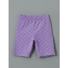 Lc Waikiki Yeni Sezon Beli Lastikli Baskılı Kız Çocuk Kısa Tayt