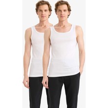 DeFacto %100 Pamuk Slim Fit Ribana 2'li Atlet Y9056AZ26SP