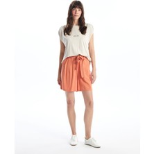 Lc Waikiki Yeni Sezon Beli Kemerli Keten Karışımlı Kadın Şort