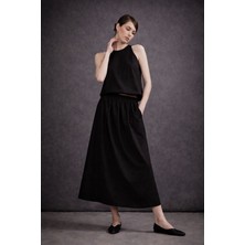 Mg Giyim Kadın Lastik Bel Bluz Etek Takım