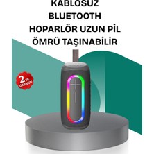 Pazarcan Renkli LED Işıklı Kablosuz Hoparlör IP67 Sertifikalı