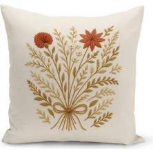 Bertille Home Çift Tarafı Dijital Baskılı Kırlent Kılıfı (Panç /punch Nakış Desen Görünümlü)