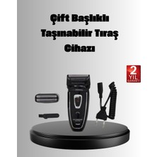 Store Mania Şarjlı Kablosuz Tıraş Makinesi Çift Başlık Kuru Tıraş Ergonomik Taşınabilir (Store-Mania-