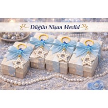 Crystal Atelier 15 Adet İnci Yıldız Anahtarlık – Düğün Söz Nişan Kına Mevlid Sünnet Ramazan Toplu Hediyelik