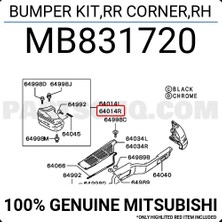 TŞT Mitsubishi Pajero Arka Tampon Sağ 1991-1996 (Oem No:  MB831720)